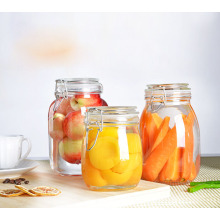 Haonai popular cheap clear glass jar with lid